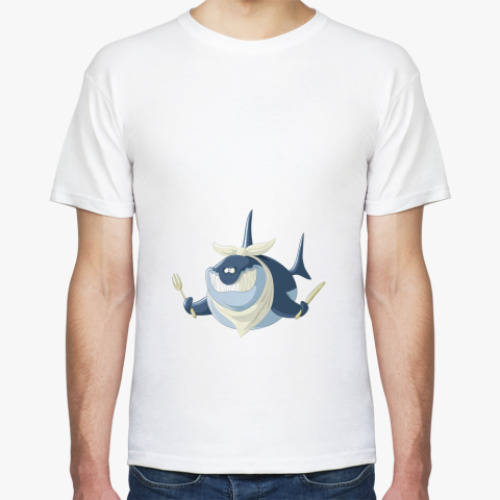 Футболка с принтом  Акула