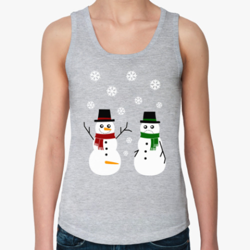 Женская майка с принтом Happy Snowman