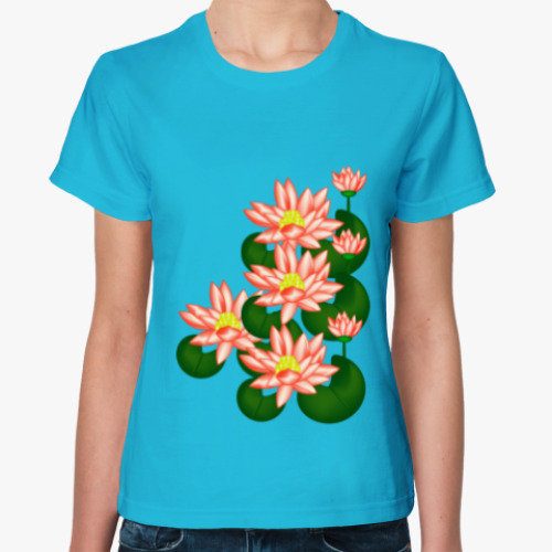 Женская футболка с принтом Кувшинки