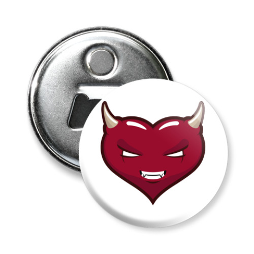 Магнит-открывашка сердце-дьявол