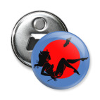 Магнит-открывашка 58 мм Ведьма на фоне луны