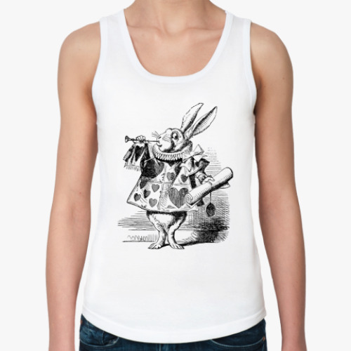 Женская майка с принтом  'Белый кролик'