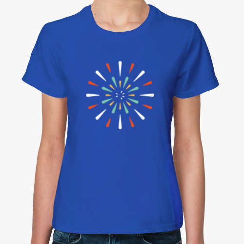 Женская футболка с принтом салют абстракция