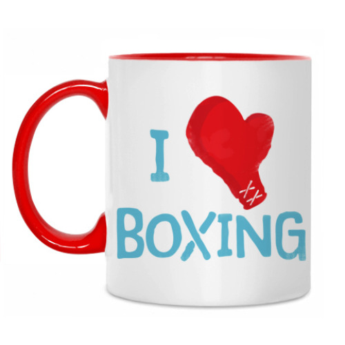 Кружка с принтом Я люблю бокс