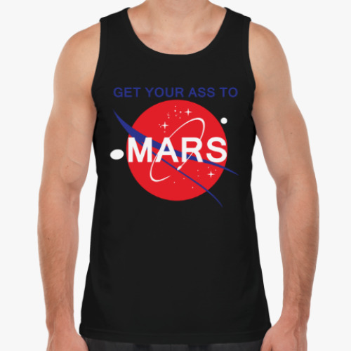 Майка с принтом Get your ass to Mars