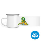 Кружка металлическая белая (круговая запечатка)