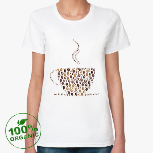 Женская футболка из органик-хлопка Кофе из кофейных зерен