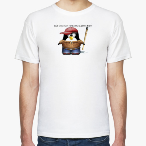 Футболка с принтом Tux c битой
