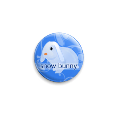 Значок 25мм с принтом Snow Bunny
