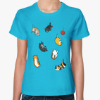 Классическая женская футболка Котопад