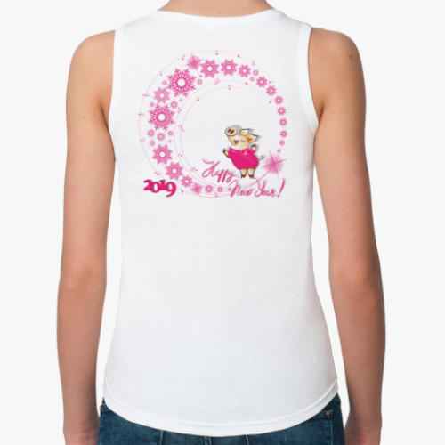 Женская майка 2019 год с забавной свинкой