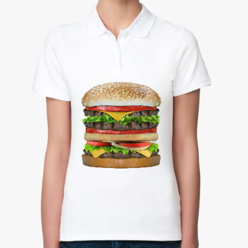 Женская рубашка поло Вкусняшка гамбургер