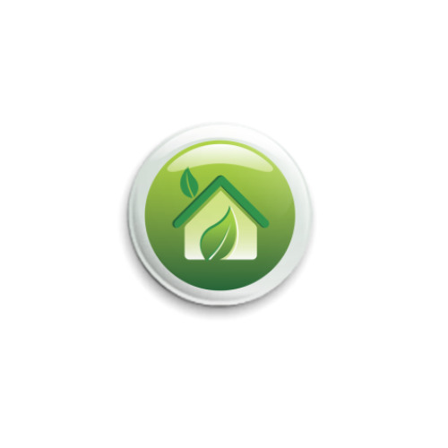 Значок 25мм с принтом Эко-дом