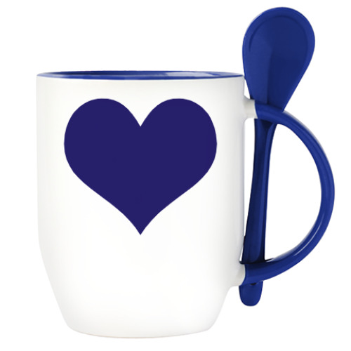 Кружка с ложкой с принтом Coffee time