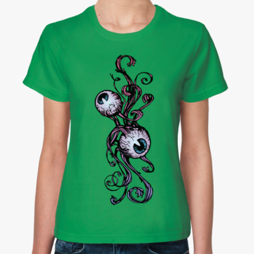 Женская футболка с принтом Глазки