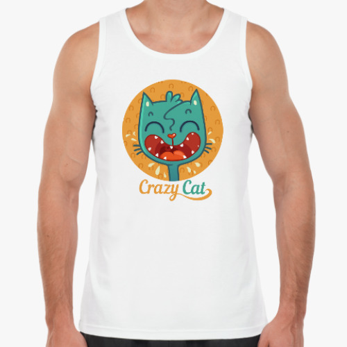 Майка с принтом Crazy Cat