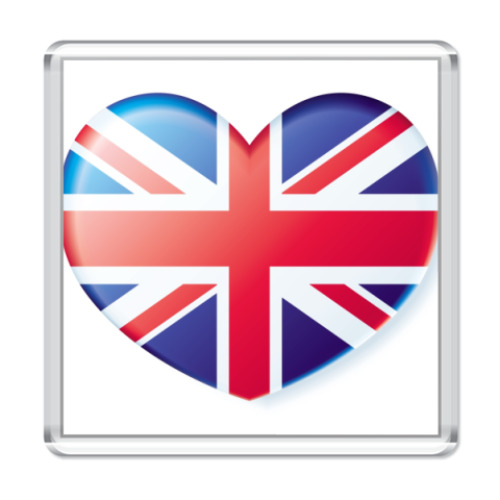 Магнит с принтом Сердце Великобритании