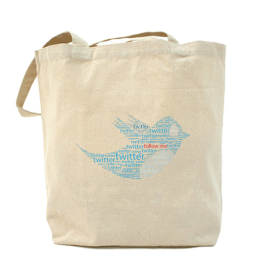 Сумка шоппер с принтом Twitter Words