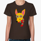 Лисичка в очках и полосатом шарфе