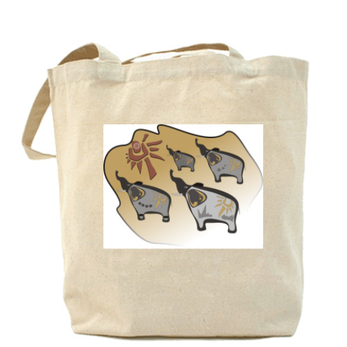 Сумка шоппер с принтом 'СЛОНЫ'