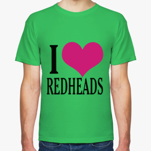 Футболка с принтом I love redheads