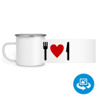 Кружка металлическая белая (круговая запечатка)