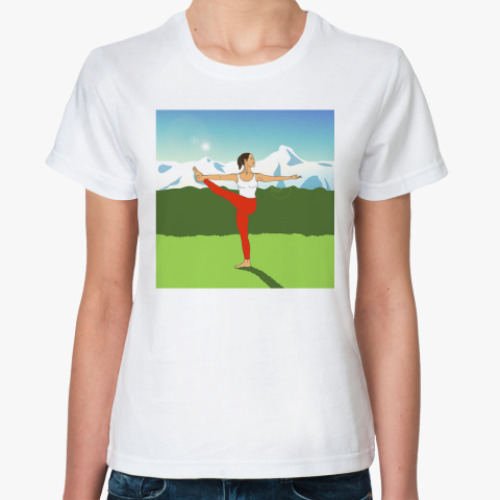 Классическая футболка Йога на природе