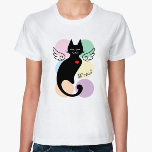 Классическая футболка с принтом Meow!