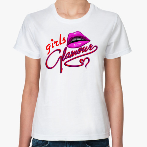 Классическая футболка с принтом Гламур