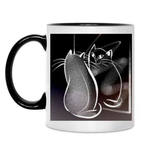 Кружка с принтом Два кота