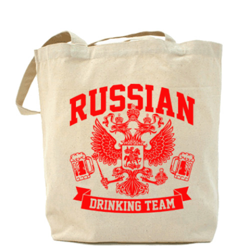 Сумка шоппер с принтом Russian drinking team