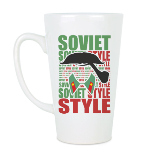 Чашка Латте Soviet Style. Усы. Трубка. Сталин.