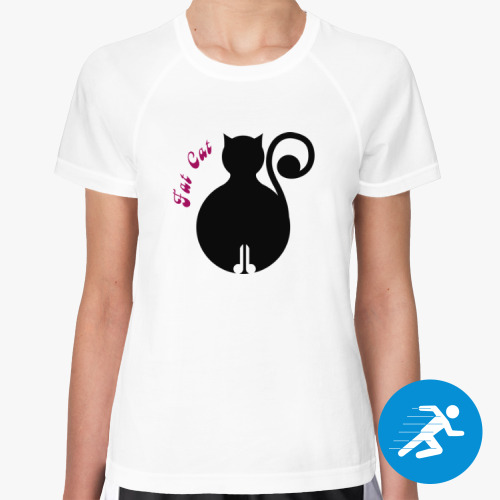 Женская спортивная футболка Толстый кот