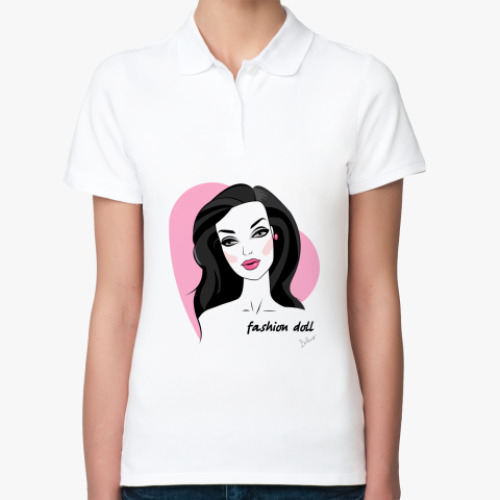 Женская рубашка поло (печать) Стильная кукла
