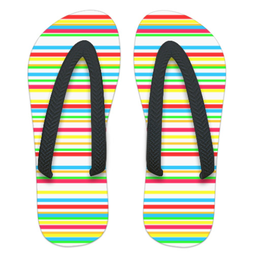 Шлепанцы (сланцы) с принтом  'Полоски'