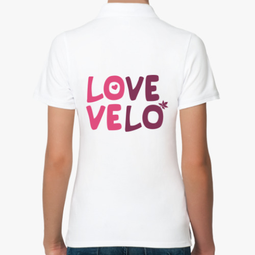 Женская рубашка поло (печать) с принтом Love velo