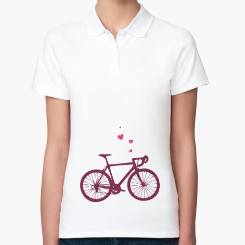 Женская рубашка поло (печать) с принтом Love velo