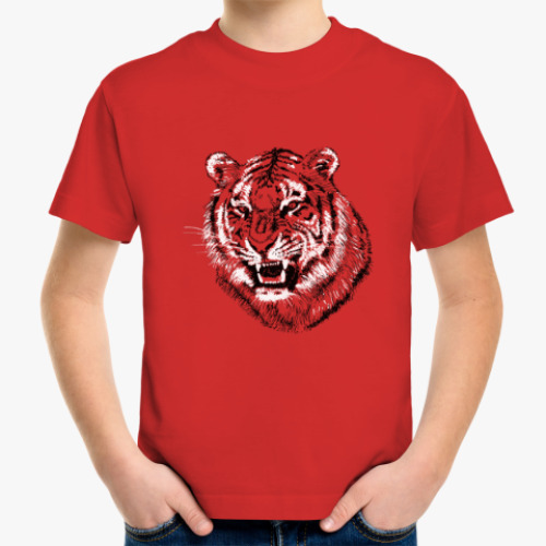 Детская футболка с принтом Тигр