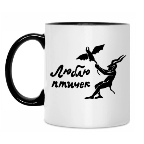 Кружка с принтом 'Люблю птичек'