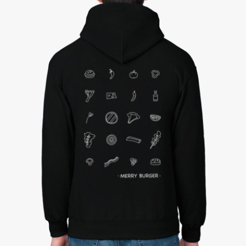 Толстовка худи с принтом Cool burger