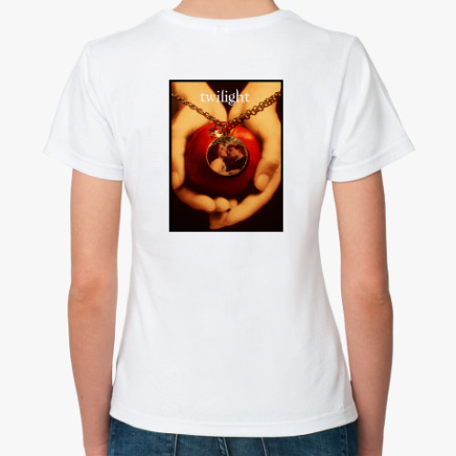 Классическая футболка с принтом Женская футболка, белая