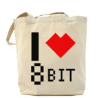 I heart 8-bit Холщовая сумка