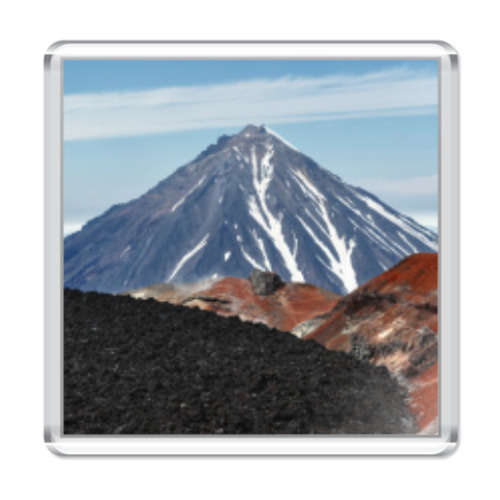 Магнит Вулканы, летний пейзаж полуострова Камчатка