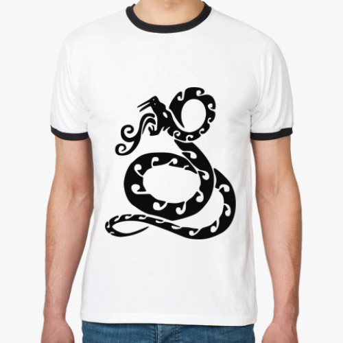 Футболка Ringer-T Черная водяная змея