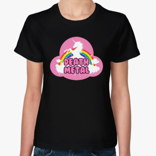Женская футболка с принтом Death metal