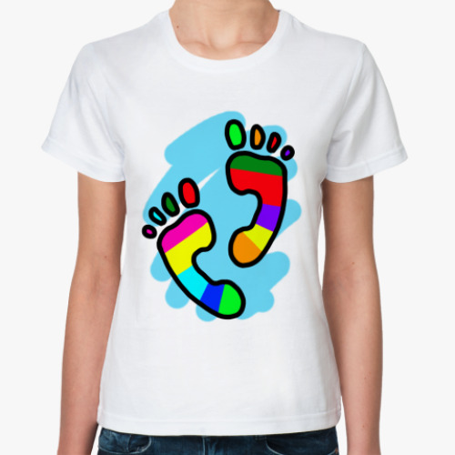 Классическая футболка с принтом Ноги