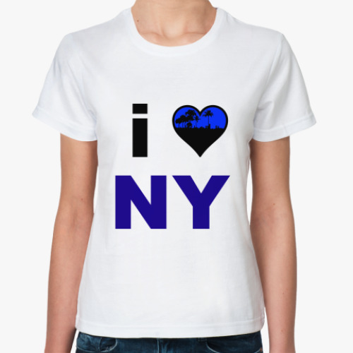 Классическая футболка с принтом I love NY