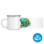 Кружка металлическая белая (круговая запечатка)