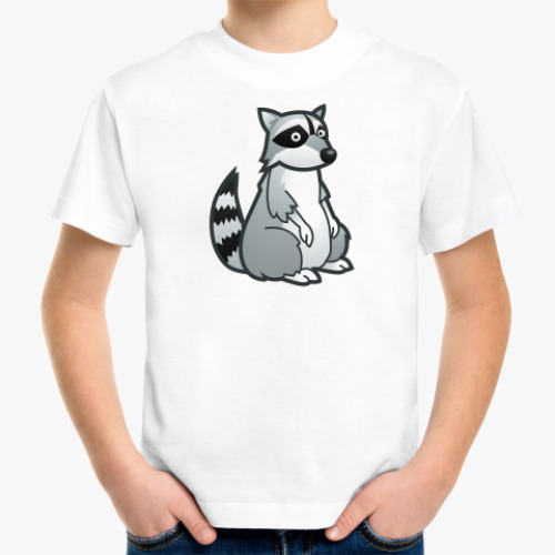 Детская футболка с принтом Енот детка