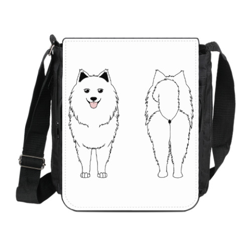 Сумка на плечо (мини-планшет) с принтом Два Самоеда